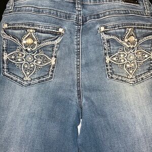 Earl Jeans Embellished Bootcut Blue Jeans Size 8